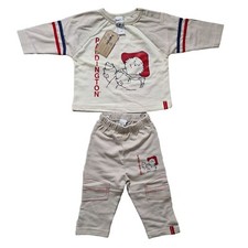 Paddington Bear Baby Clothes PJs Vintage Sleep 2004 9 - 12 Months Y2K Pyjamas