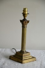 Traditional Style Corinthian Column Brass Table Lamp