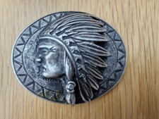 Indian Chief Metal Belt Buckle vintage