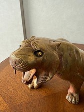 Tiger Large Brass Statue 18.8