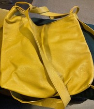 Mustard Yellow Italian Leather large adjustable straps shoulder or rucksack  bag