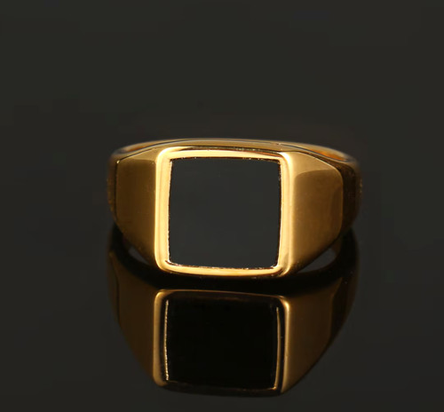 Beautiful black onyx signet - onyx,