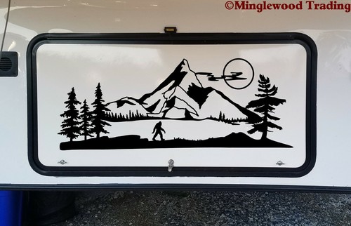 Bigfoot moon mountain scene - mountain,