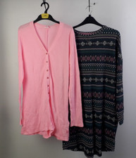 M&S Women's 2pcs Nightwear Size M Pink Grey Multipattern NWOT F2