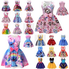 Girls Princess Cosplay Costume Bowknot Dress Holiday Birthday Party Fancy Dress