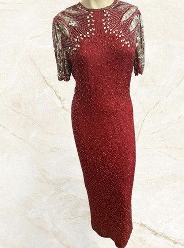 Vintage 100 silk beaded gown - vintage,
