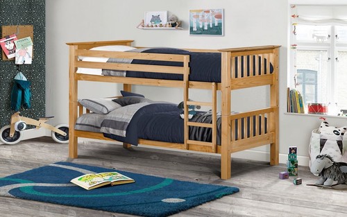 Solid pine single bunk bed - pine,
