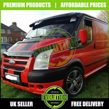 SOLID SUNVISOR SUN VISOR DEFLECTOR GLOSS BLACK FIT FORD TRANSIT MK6 MK7 00-2013