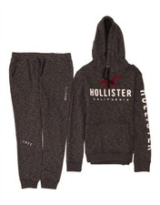 HOLLISTER Mens Graphic Full Tracksuit Large  Grey Flecked BC09
