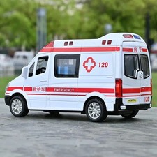 Hospital Rescue Ambulance 1:32 Cars Model Sound Light Alloy Vehicle toys