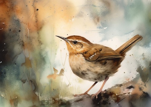 Charming watercolor bird art - charming,
