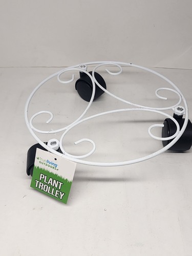 Round metal plant pot trolley - metal,