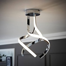 Chrome Twirl Ceiling Light