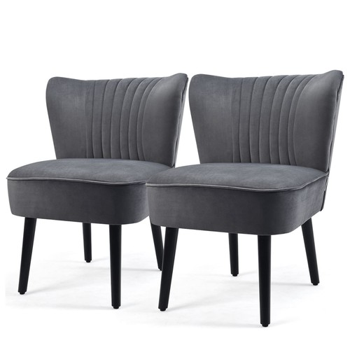 Velvet accent chair set 2 - velvet,