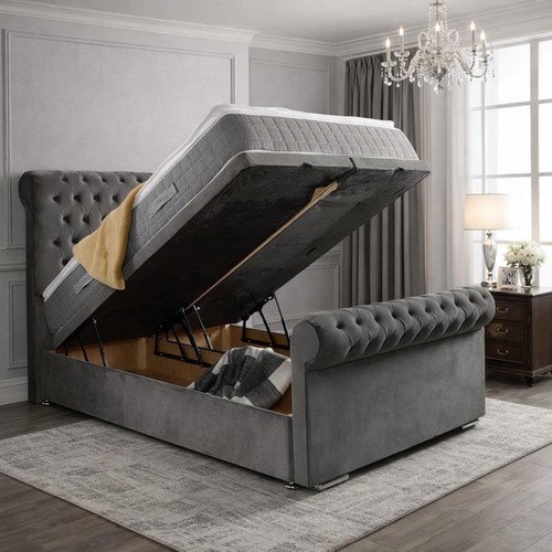 Luxury sleigh bed frame - bed,