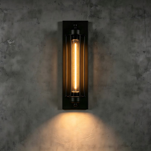 Industrial black wall sconce - black,