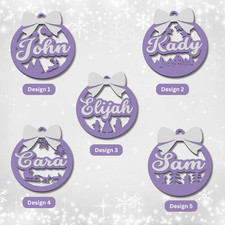 Christmas Personalised Name Hanging Xmas Tree Bauble Ornament Decoration