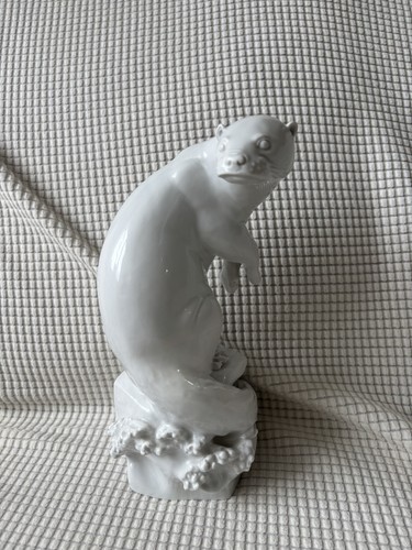 Meissen white porcelain otter - meissen,