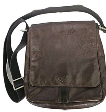 Fossil Bag Messenger Crossbody Shoulder Brown Cowhide Leather 