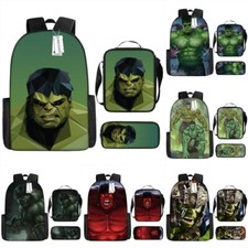 Marvel The Hulk Backpack School Shoulder Bag Bookbag Lunch Bag Pencil Case Gift