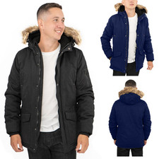 NEXT Mens Heavy Weight Fur Hood Parka Padded Winter Coat Jacket Shower Resist