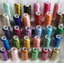 30 Metallic Embroidery Threads Spools 30 dif. Colors 500 Meters (550 Yards) EACH