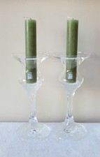 Pair of Rosenthal classic rose glass candle holders