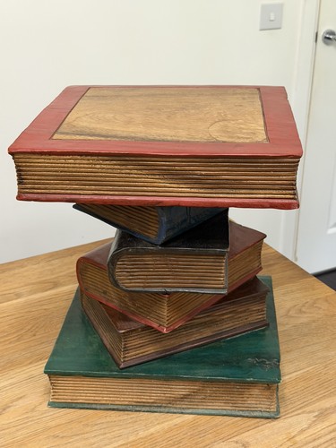 Stack books sculpted - sculpted, side
