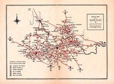 Thames Valley Traction Company Bus Route Map c. 1966