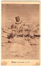 Welsh Costume CDV Photograph Wales Single Woven in Traditional Clothes c.1880