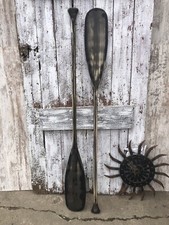 2 Black Wood Canoe Paddles 59"