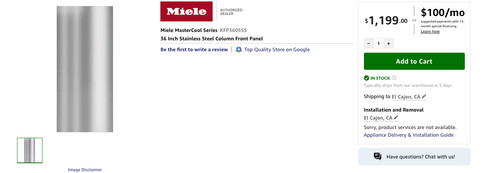 New genuine miele kfp3605ss - new,