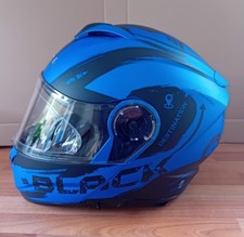 Black Optimus II Flip Front Motorcycle Helmet With Pinlock Anti Fog Insert. VGC.