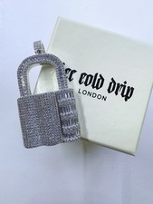 ICE COLD DRIP 925 Sterling Silver Iced Out Padlock Pendant - Hip Hop jewellery
