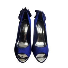 Karen Millen Size 5 Royal Blue  Peep Toe Heels RRP £120 Worn Once Boxed Free P&P