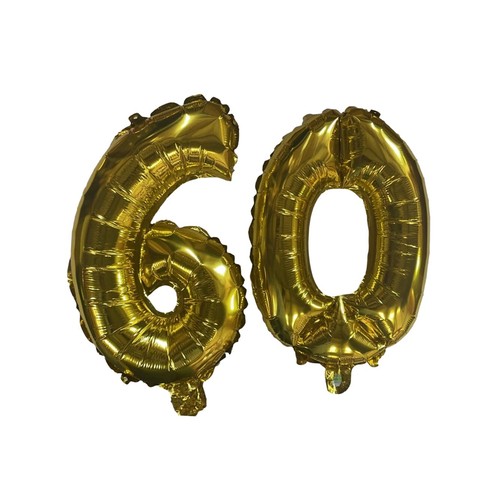 Golden number foil balloons - golden,