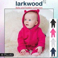 Baby Fleece All-In-One Hooded Bodysuit Sleepsuit Top Toddler Boys Girls Larkwood