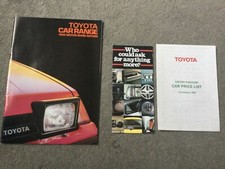 Toyota Car Range 1982 Motor Show Edition brochure plus prices FEB 1982  VGC 