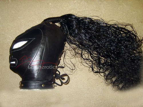 Real leather creature hood - real,