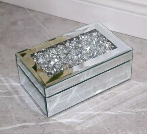 Silver jewellery box - silver, mirror