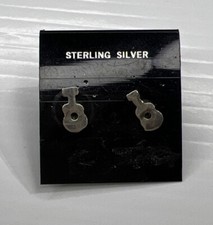 925 Sterling Silver Retro Earrings Pierced Guitar Ukulele Music Band Musician