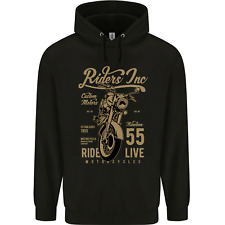 Riders Inc Motorcycle Cafe Racer Biker Bike Mens 80% Cotton Hoodie