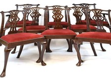 8 dining chairs-Chippendale-Adorable NEWLY FrenchPolished-STAMPED-SIMKIN-FreeDvy