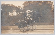 RPPC Durban Ricksha Boy Ornate Horned Headdress South Africa 1917 KGV Stamp