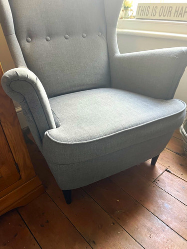 Ikea teal blue winged - ikea, armchair