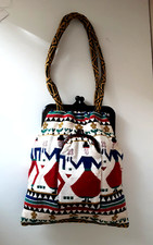 Ethnic Peruvian South American Hand Made Woven Patterned Fabric Bag