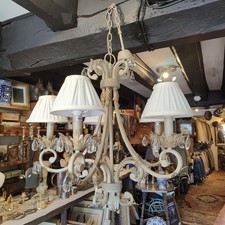 Vintage Large Electric Ceiling Chandelier Candelabra 5x light Metal Mid Century 