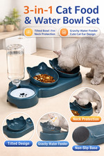 3-in-1 Cat Food & Water Bowl