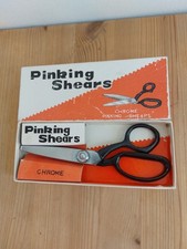 Vintage Chrome 7”  Pinking Shears In Original Box