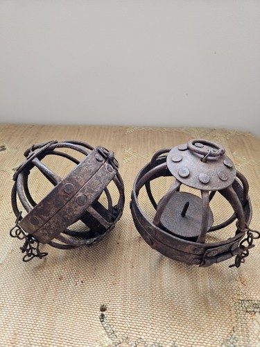 Pair antique 19th century - antique, iron